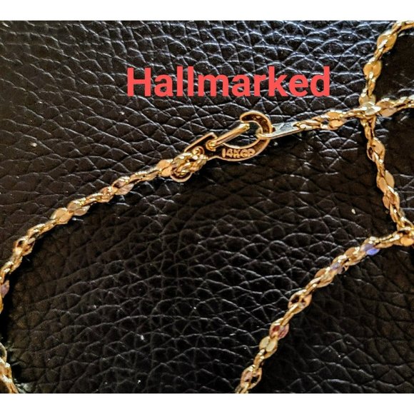 Women's Teen Gold Tone 22" Dbl Water Wave Chain 14KF Gift Casual Dressy MA23-ah - Picture 4 of 4